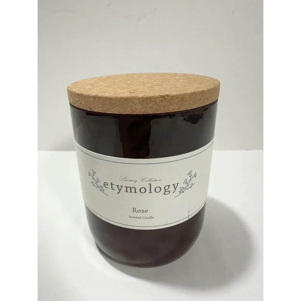Etymology Candles‎ Rose Luxury Collection Scented Candle 19.75 Oz Lit Once! RARE